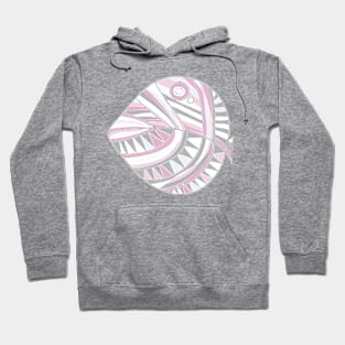 Mazipoodles New Fish Head Leaf White Gray Dusty Pink Distressed Hoodie